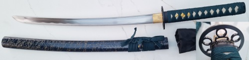 Handforged Blue Wakisashi