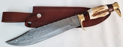 Damascus Stag Bowie (1164)